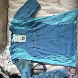 Marine Serre Blue and Teal Graphic Tee